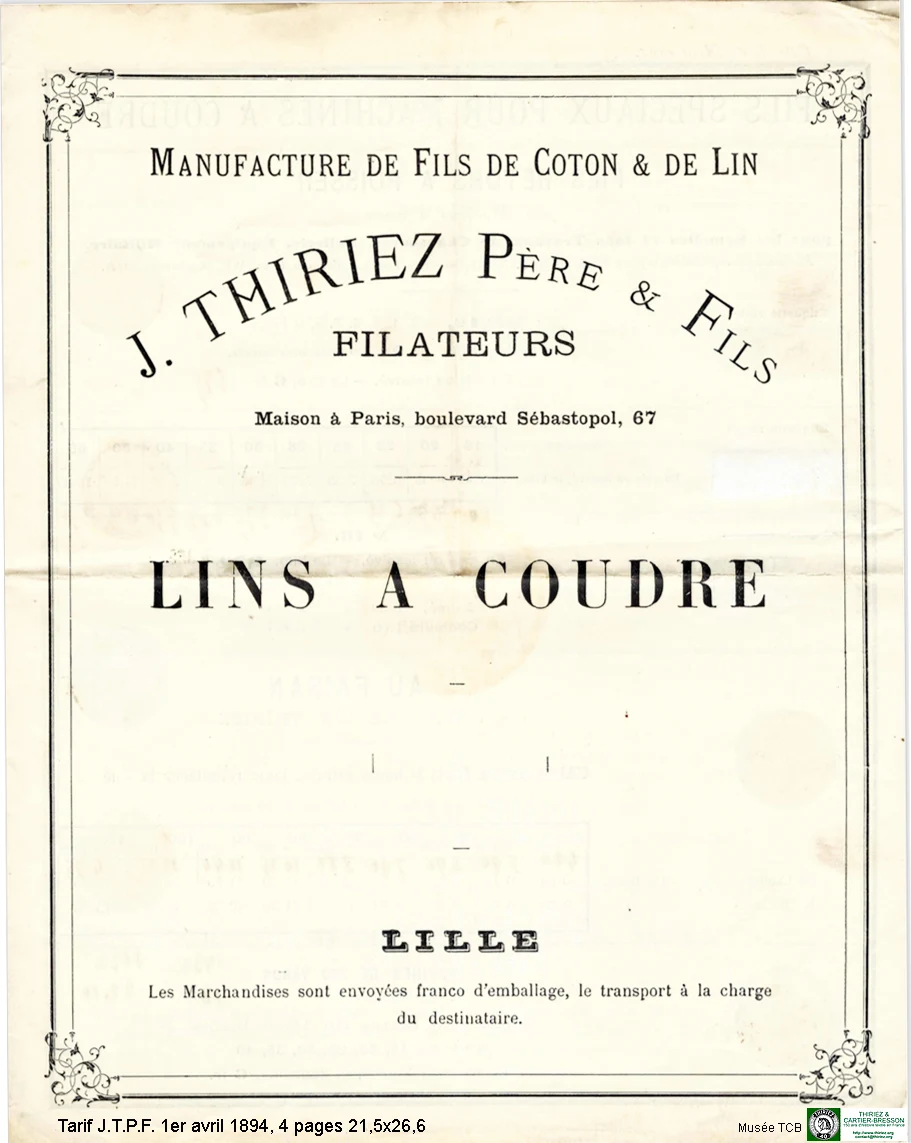 Document du fonds du musée TCB