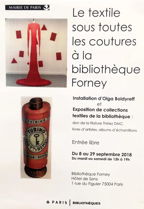 Affiche de l’exposition de septembre 2018 à Forney, avec une bobine Tubino Thiriez